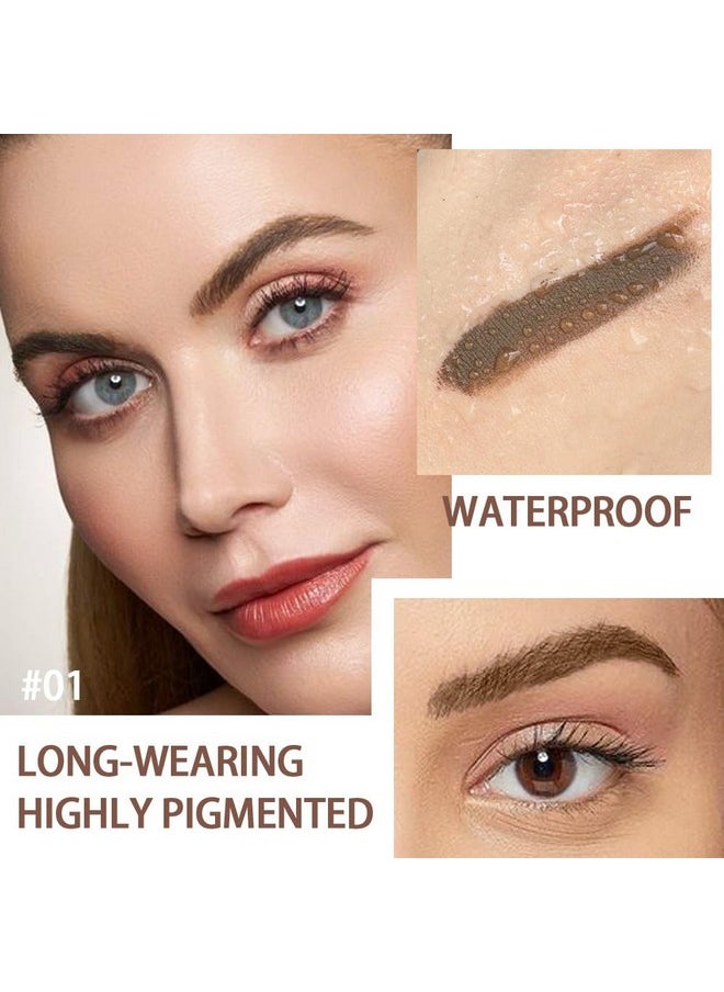 BINGBRUSH Tinted Thickening Eyebrow Mascara with Two Eyebrow Brushes,Brow Fast Sculpt,Waterproof,Transfer-proof,Eyebrow Tinting Kit- Cruelty Free - Light Medium Brown (2 Pack) (01#Brown &04#Black)  - Image 2
