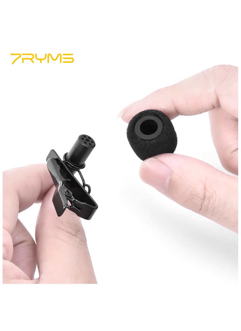7RYMS S.LAV 01 Multi-Functional Lavalier Microphone Omnidirectional Clip-on Mic 3.5mm TRRS Plug with Monitoring Headphone Jack for DSLR Camera Smartphone Vlogging Video Recording Interview