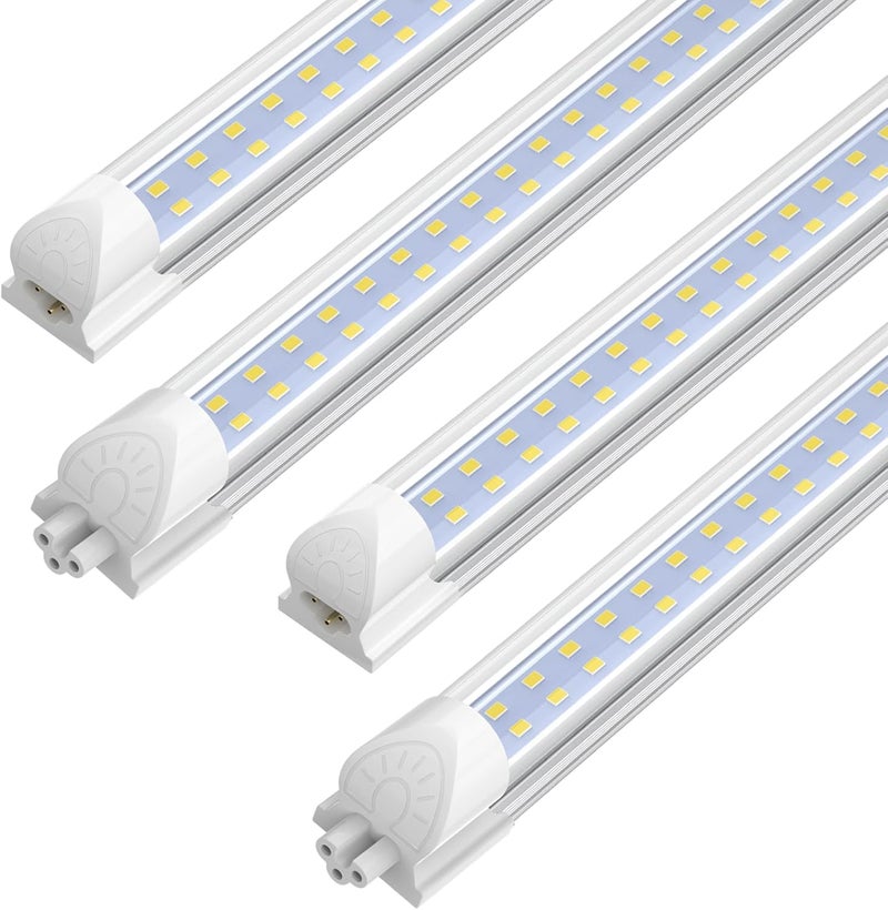 SHOPLED 8FT LED Shop Light - 72W 9360LM 6000K Cool White Ceiling Light Fixtures, T8 LED Tube Lights, 8 Foot Shop Lights for Garage Workshop Warehouse, ETL Listed, 4 Pack - Image 1