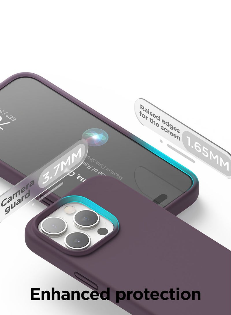 Elago Liquid Silicone for iPhone 15 PRO Case Cover with Full Body Protection, Shockproof, Slim, Anti-Scratch Soft Microfiber Lining - Deep Purple - Image 5