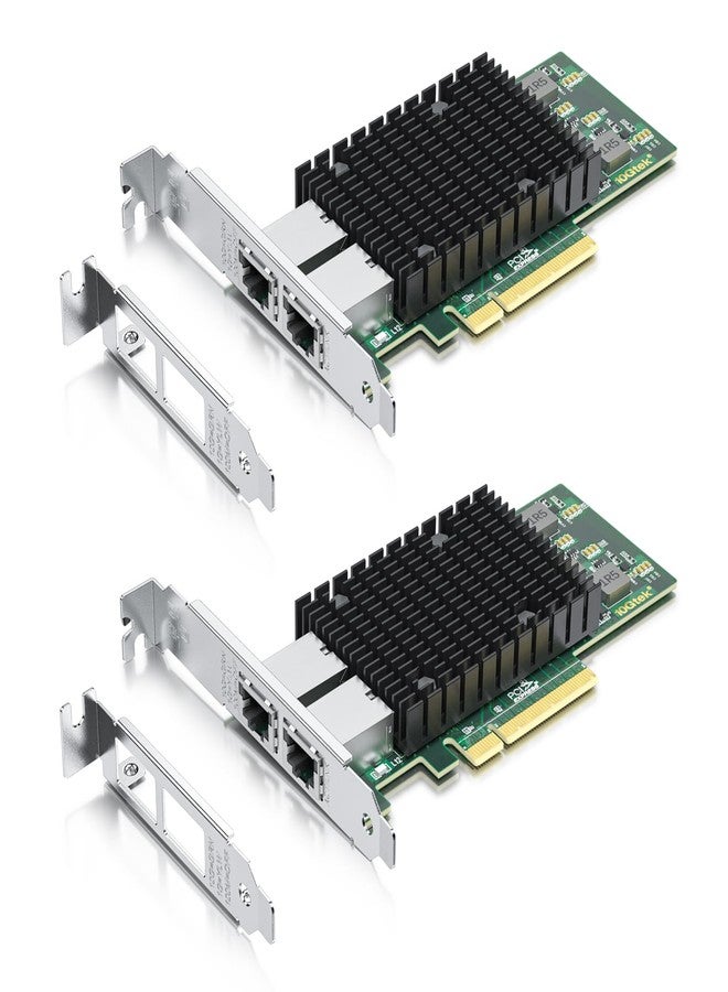 10Gtek 10Gb Dual RJ45 Port Network Card with X540 Controller, PCIe Ethernet LAN Adapter for Windows/Linux/ESX Servers, Compare to Intel X540-T2, 2-Pack - Image 1