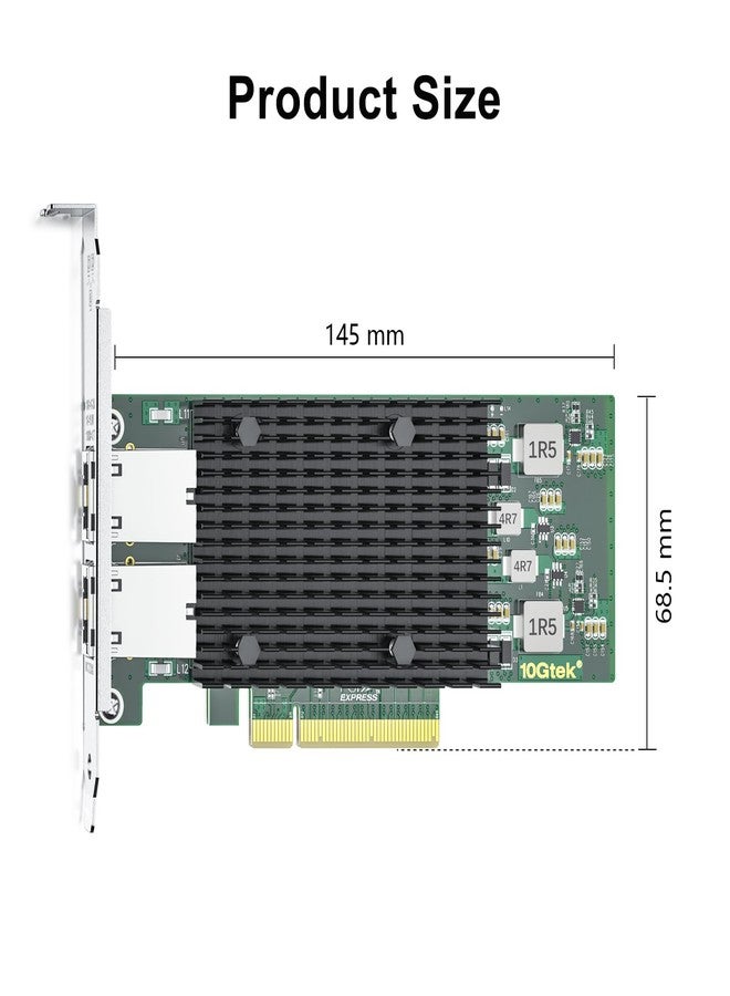 10Gtek 10Gb Dual RJ45 Port Network Card with X540 Controller, PCIe Ethernet LAN Adapter for Windows/Linux/ESX Servers, Compare to Intel X540-T2, 2-Pack - Image 5