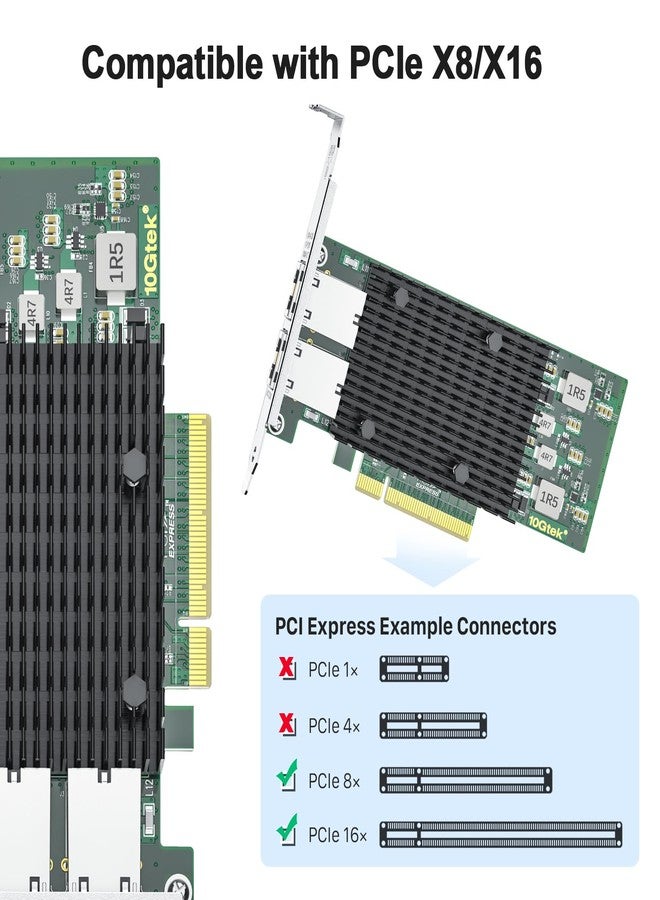 10Gtek 10Gb Dual RJ45 Port Network Card with X540 Controller, PCIe Ethernet LAN Adapter for Windows/Linux/ESX Servers, Compare to Intel X540-T2, 2-Pack - Image 4