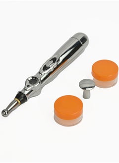 Generic Electronic Acupuncture Pen, 3-in-1 Meridian Energy Pen for Pain Relief, Pain Relief Therapy Electric Meridians Acupuncture Machine USB Rechargeable with 3 Massage Heads & 2 Massage Gel Empty Container  - Image 2