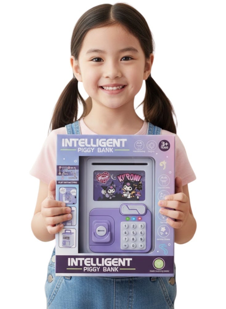 بريميم حصالة نقود ذكية للأطفال مزوّدة بقفل بكلمة مرور ولوحة أزرار – لعبة إلكترونية آمنة لتوفير المال للأطفال، هدية تعليمية ممتعة لتعليم الادخار - Image 2