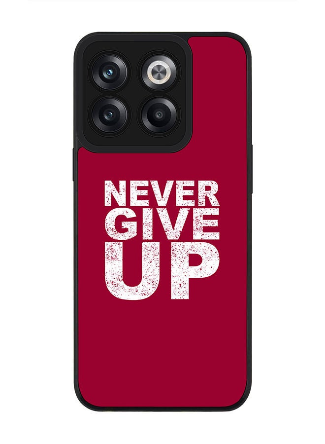 Stylizedd Rugged Black edge case for OnePlus 10T Slim fit Soft Case Flexible Rubber Edges Anti Drop TPU Gel Thin Cover - Never ever give up - Image 1