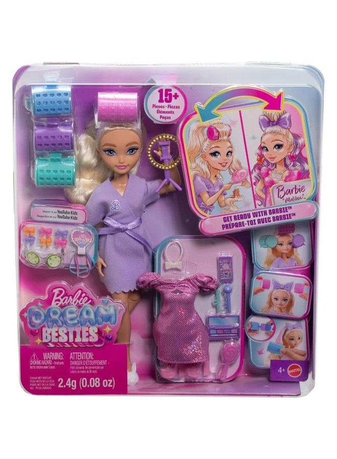 Barbie Dream Besties Get Ready With Malibu Fashion Doll Playset - Image 1