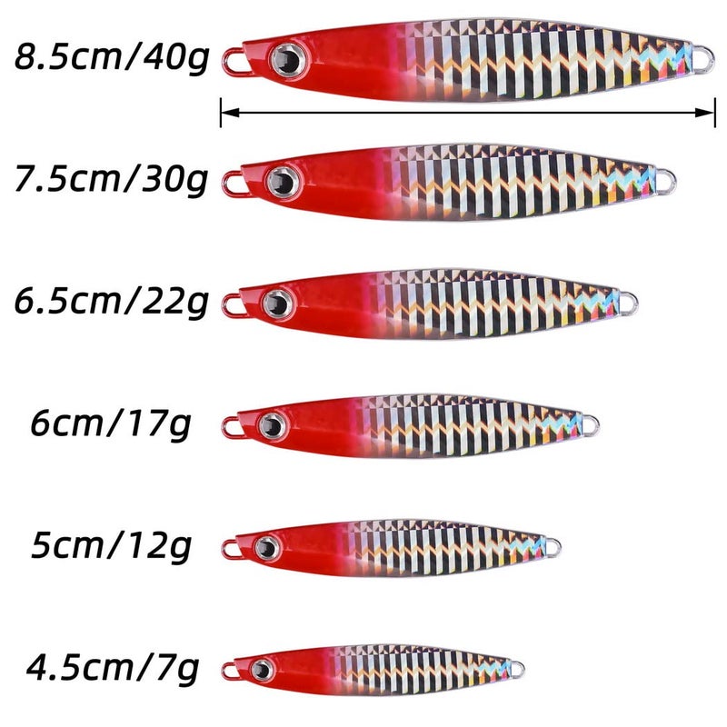 Aorace 12pcs 30g 7.5cm Metal Jigs Saltwater Fishing Lures Jigging Spoon Lures Kit for Long Casting Surf Fishing Slow Vertical Casting Artificial Lead Jigs Assortment for Bass Sea Trout - Image 5