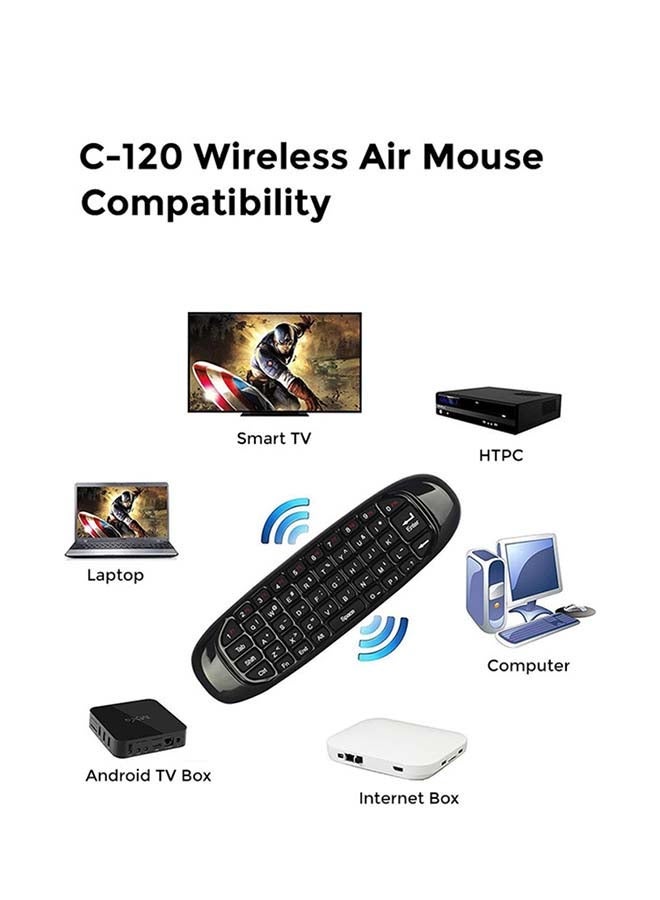 2.4G Air-Mouse Wireless-Keyboard Gyroscope Remote Control Black - Image 5