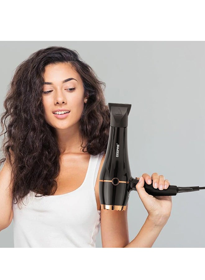 GEEPAS - 2200 W Hair Dryer- GHD86069 High Speed And Cool Shot Function, 2 Speed, 3 Heat Settings Includes Nozzle, Diffuser, High Speed Long Life AC Motor - Image 1