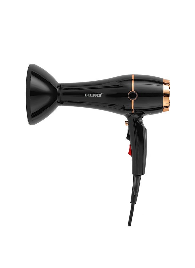GEEPAS - 2200 W Hair Dryer- GHD86069 High Speed And Cool Shot Function, 2 Speed, 3 Heat Settings Includes Nozzle, Diffuser, High Speed Long Life AC Motor - Image 1