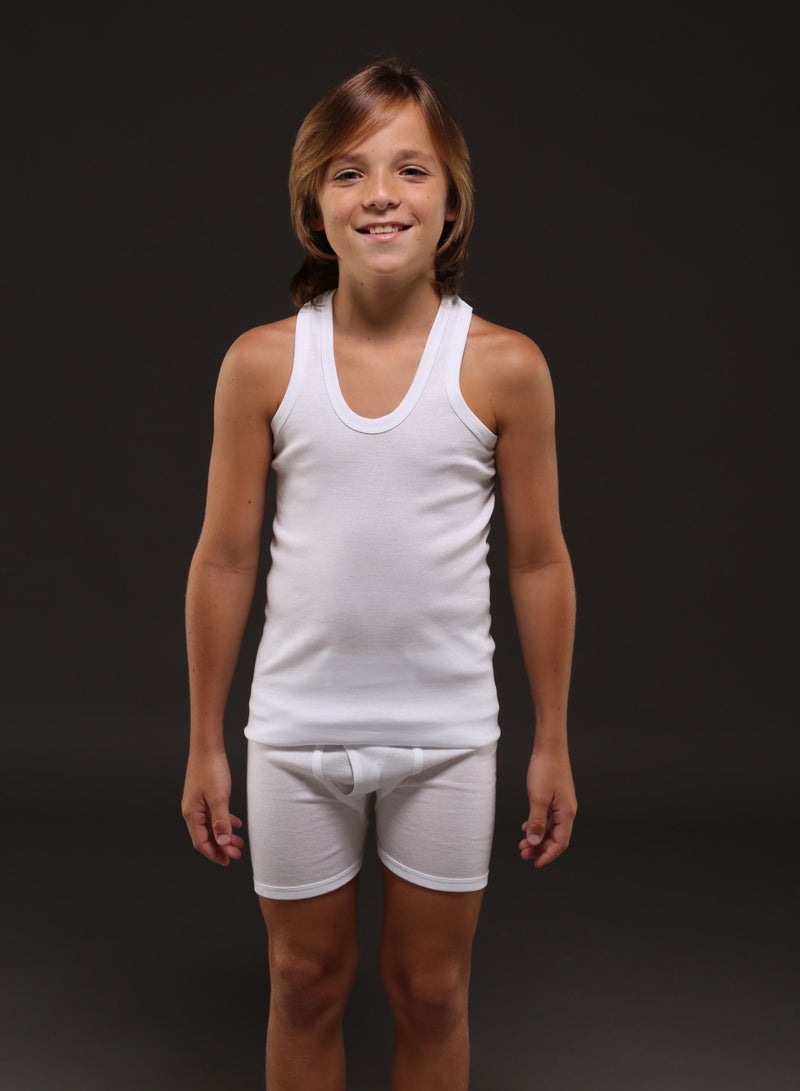 DeloPik EveryOne Boys Cotton white undershirt,Vest and boxer underwear set(PACK OF 6)(1-2 YEARS)  - Image 1
