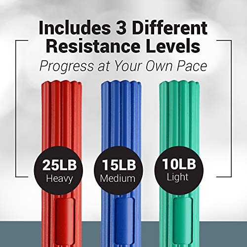 Logest Twist Hand Exerciser Bars - Flexible Bar Strengthener - Tennis Elbow, Golfer's Elbow, Tendonitis, Wrist, Forearms Pain Relief Hand Therapy Bar Arm Strengthener Rehab Twist Bar - Image 2