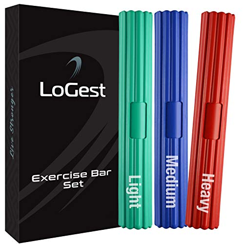 Logest Twist Hand Exerciser Bars - Flexible Bar Strengthener - Tennis Elbow, Golfer's Elbow, Tendonitis, Wrist, Forearms Pain Relief Hand Therapy Bar Arm Strengthener Rehab Twist Bar - Image 1