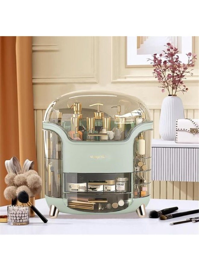 صندوق تخزين ومنظم مكياج شفاف أبيض – تصميم عملي وأنيق - Image 2