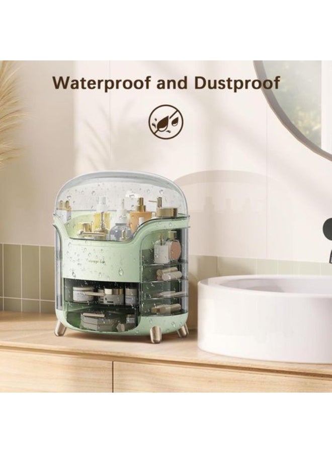 صندوق تخزين ومنظم مكياج شفاف أبيض – تصميم عملي وأنيق - Image 3