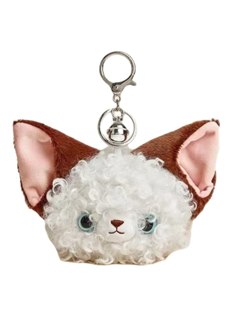 Cute Kitten Plush Keychain, Kitten Gift Pendant, Bag Accessories Decoration (Brown And White Kitten Coin Purse) - Image 1