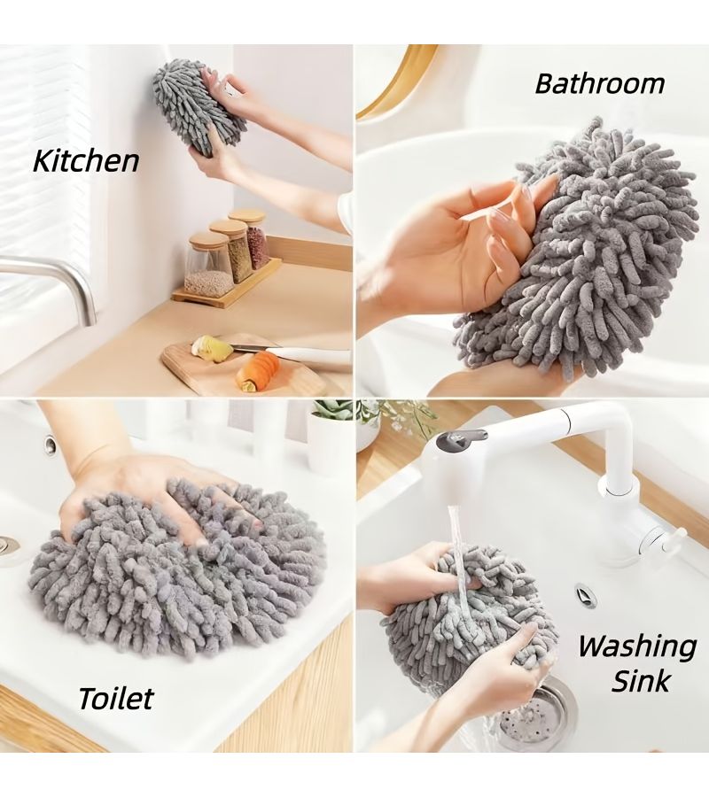 Upgraded Thickened Absorbent Quick Drying Chenille Hand Towel Ball - Image 2
