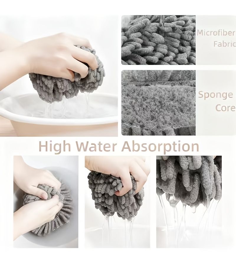 Upgraded Thickened Absorbent Quick Drying Chenille Hand Towel Ball - Image 3