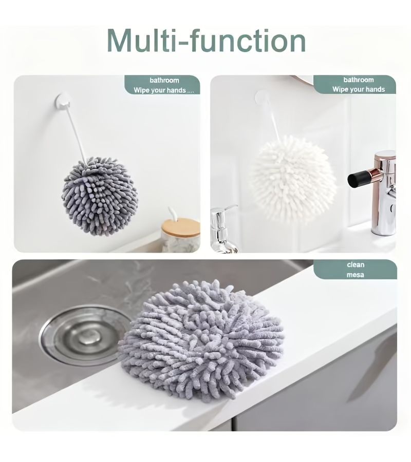 Upgraded Thickened Absorbent Quick Drying Chenille Hand Towel Ball - Image 5
