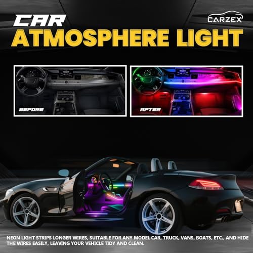 Carzex Multi Color Matrix Interior Ambient Running Atmosphere Light for Dashboard, Doors & Under Dash Ambience (App Controlled, Set of 10) - Image 4