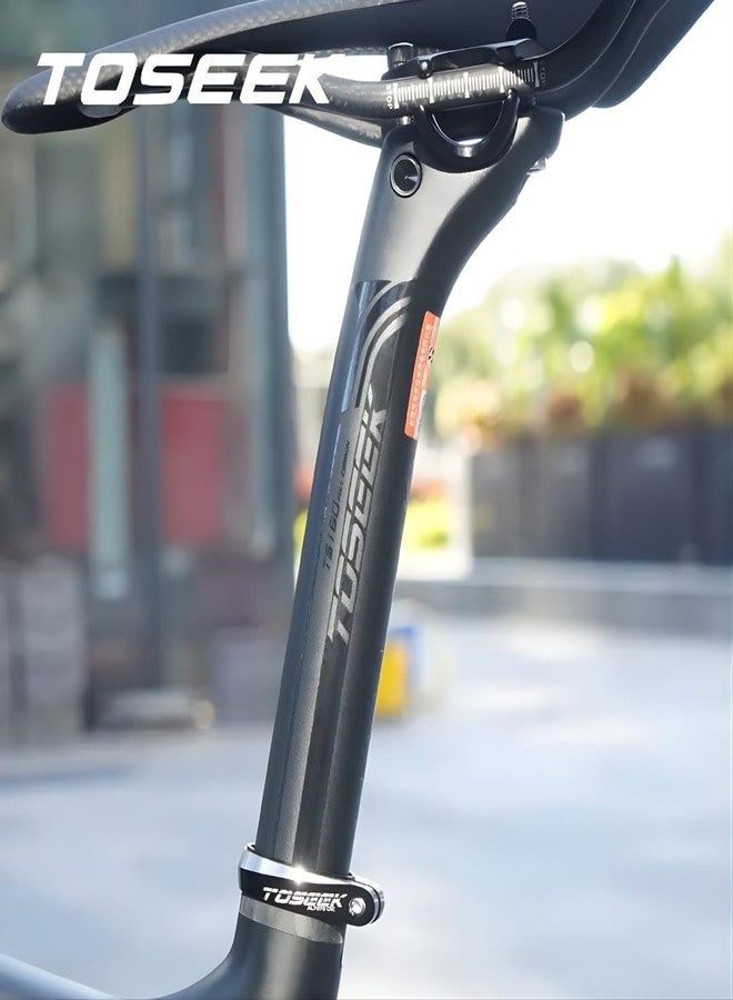 FCCRACING Toseek Carbon Fiber Bicycle Seatpost 400mm Matte Black for MTB & Road Bikes (27.2MM) - Image 2