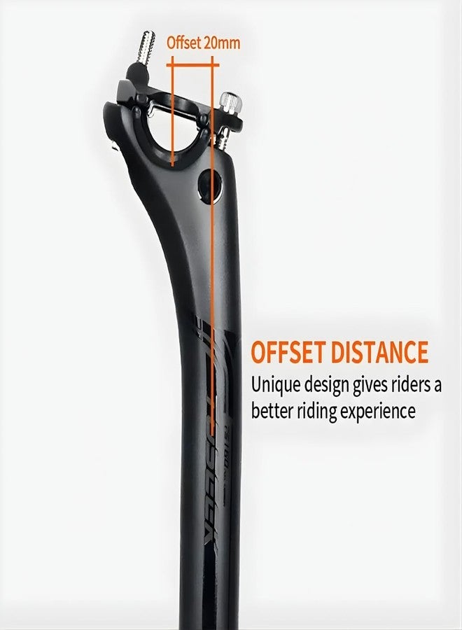 FCCRACING Toseek Carbon Fiber Bicycle Seatpost 400mm Matte Black for MTB & Road Bikes (27.2MM) - Image 5
