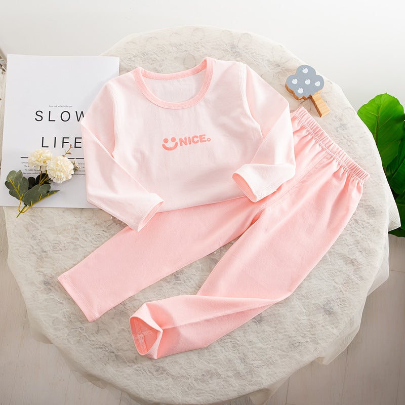 Children'S Underwear Set Boys And Girls Seamless Lycra Cotton Thermal Tops And Pants For Older Kids Cotton Casual Pajamas - Image 3
