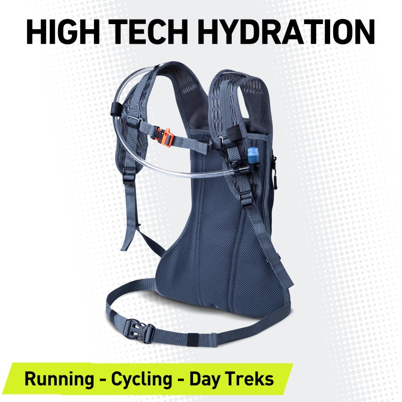 Vibrelli Hydration Pack & 2L Hydration Water Bladder - High Flow Bite Valve - Hydration Backpack with Storage - Lightweight Running Backpack, Also for Cycling, Hiking, Ski, Snow for Men, Women & Kids - Image 4