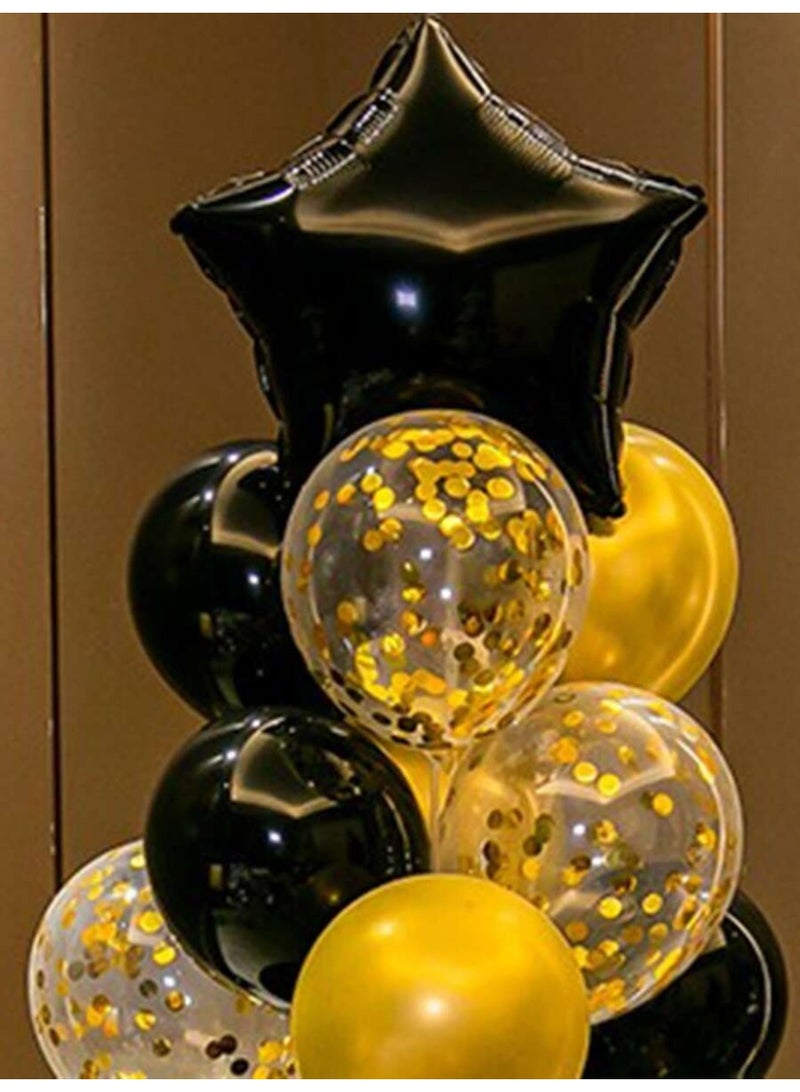 Graduation Party Decorations 2026 Balloon Set – 16PCS Black Gold Graduation Balloons with Star Balloon Party Decor - Image 3