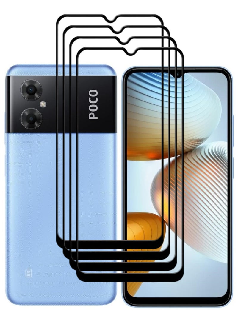 ACLIX 4 Pieces Antistatic ESD Dustproof Premium Quality High Definition Tempered Glass Screen Protector Designed For Xiaomi Poco M4 5G - Image 1