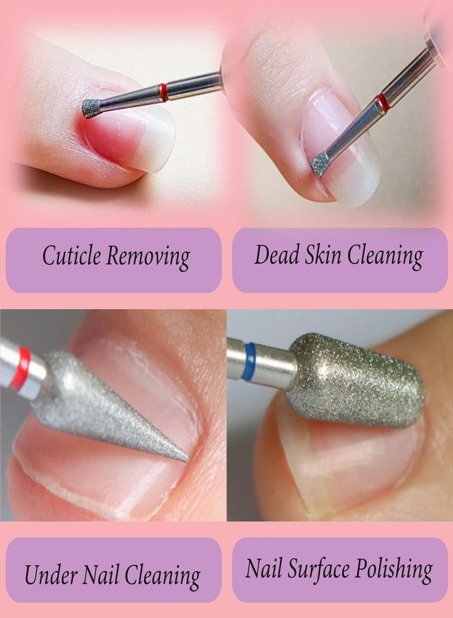 BITNBITH Inverted Tapered Cuticle Nail Drill Bit 3/32" Diamond Professional Safety Under Nail cleaner,Nail Prepare Dead Skin Cleaner,Drill Bits for Manicure Cuticle,Nail Prep, Nail Supplies,Fine - Image 5