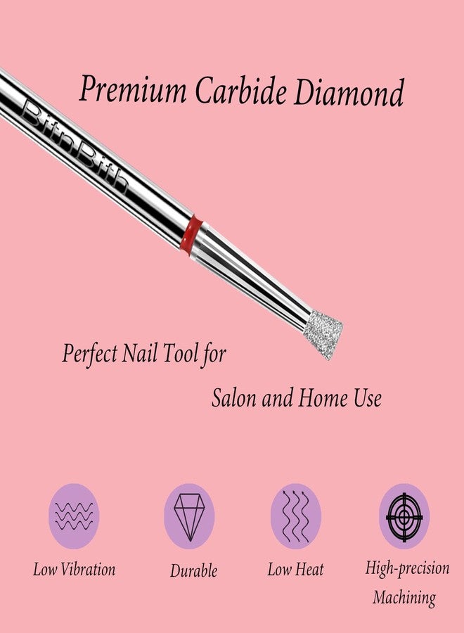 BITNBITH Inverted Tapered Cuticle Nail Drill Bit 3/32" Diamond Professional Safety Under Nail cleaner,Nail Prepare Dead Skin Cleaner,Drill Bits for Manicure Cuticle,Nail Prep, Nail Supplies,Fine - Image 2