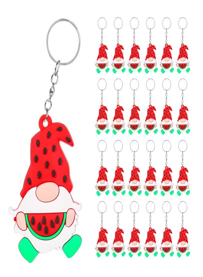 iMagitek 24 Pack Watermelon Gnome Keychains Watermelon Party Favors for One in a Melon Party Decorations Summer Fruit Watermelon Party Supplies Decorations - Image 1