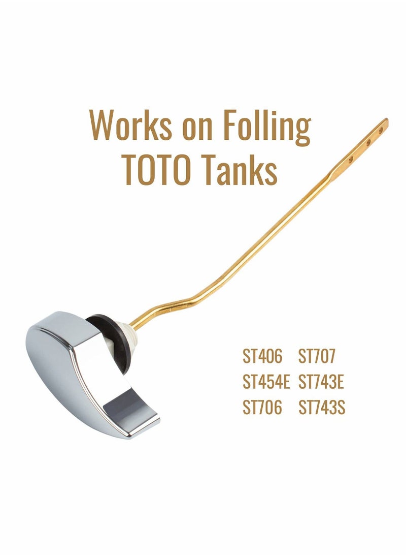 Toilet Tank Flush Lever Replacement for TOTO THU068#CP St743S, St454E, Side Mount Toilet Tank Lever in Polished Chrome  - Image 5