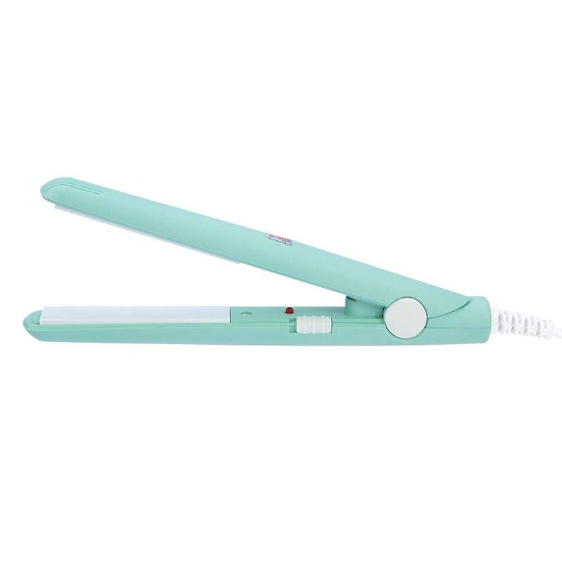 Ejoyous Mini Hair Straightener Ceramic Tourmaline Plate Flat Iron Curler Small Lightweight Portable Hair Styling Straightening Plate Curling Iron with Quick & Easy Heating for Women Girls(Matcha Green)  - Image 1