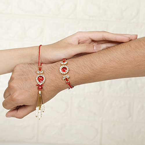 Next Bazaar Rakhi Gift for Brother and Bhabhi-Rakhi for Bhai and lumba for bhabhi on Rakshabandhan 2 Coffee Mug, Roli, Chawal & Greeting Card Combo - Image 2