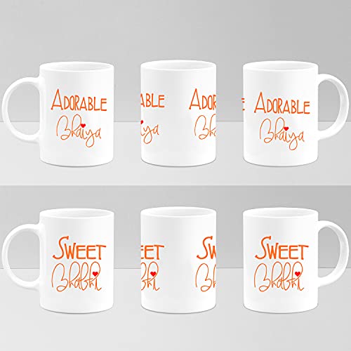 Next Bazaar Rakhi Gift for Brother and Bhabhi-Rakhi for Bhai and lumba for bhabhi on Rakshabandhan 2 Coffee Mug, Roli, Chawal & Greeting Card Combo - Image 3