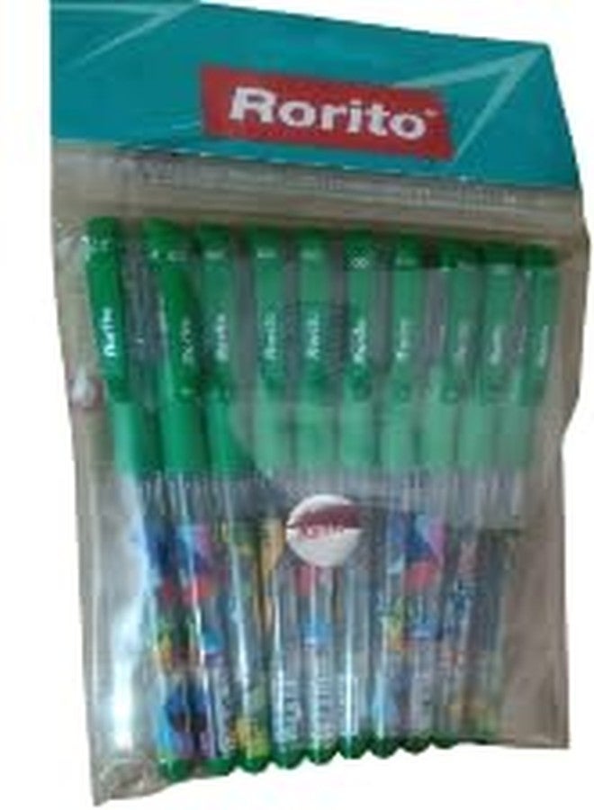 FIRST CLICK Rorito New Flymax Gel Pen Set of 20 Green 0.5 MM Tip Waterproof ink gel writing. - Image 3
