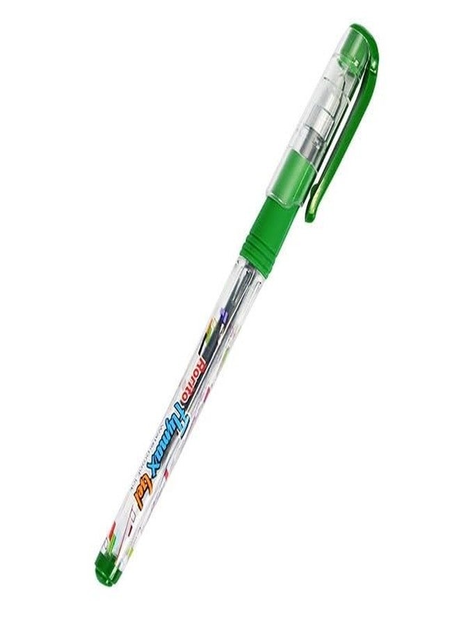 FIRST CLICK Rorito New Flymax Gel Pen Set of 20 Green 0.5 MM Tip Waterproof ink gel writing. - Image 2