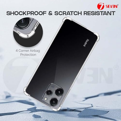 7-Seven 7SEVEN® Back Cover for Mi Redmi 12 4G Transparent Mobile Back Case Shock Proof Design Camera Edges Protection Crystal Clear Phone Case Silicon Soft TPU and Flexible Bumper Phone Cover - Image 3