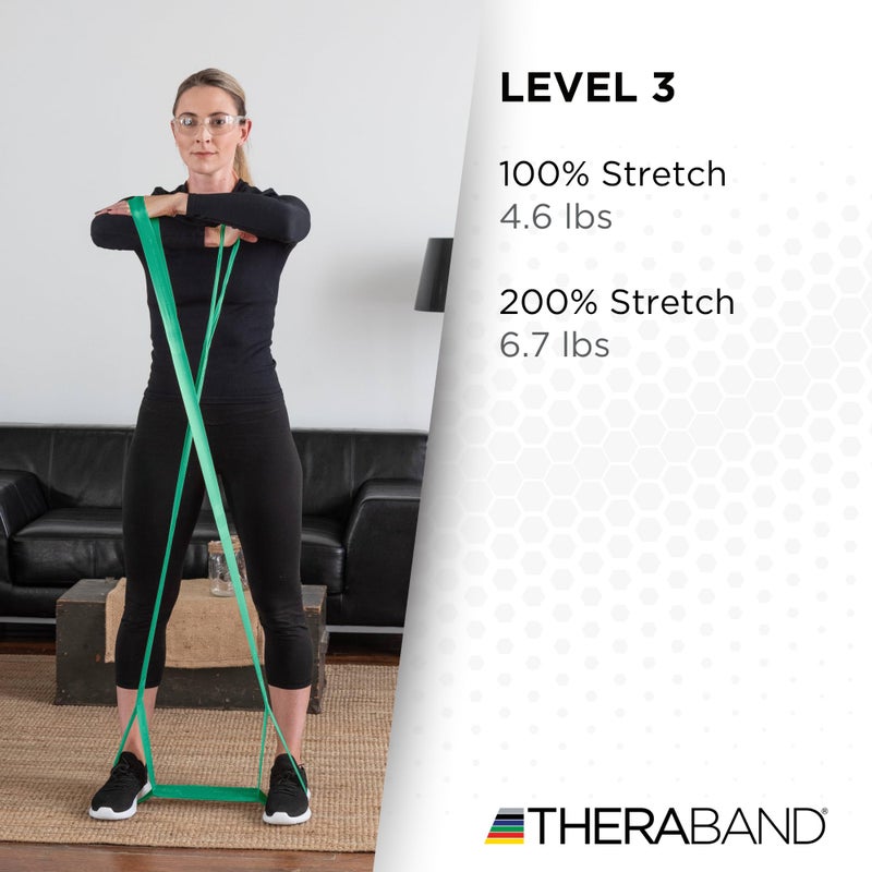 THERABAND CLX Resistance Band with Loops, 5-Foot Band, Green, Heavy, Non-Latex, Elastic Band for Exercise, Mobility & Rehab, Stretching, Home Workouts, Color-Coded for Easy Resistance Levels - Image 4