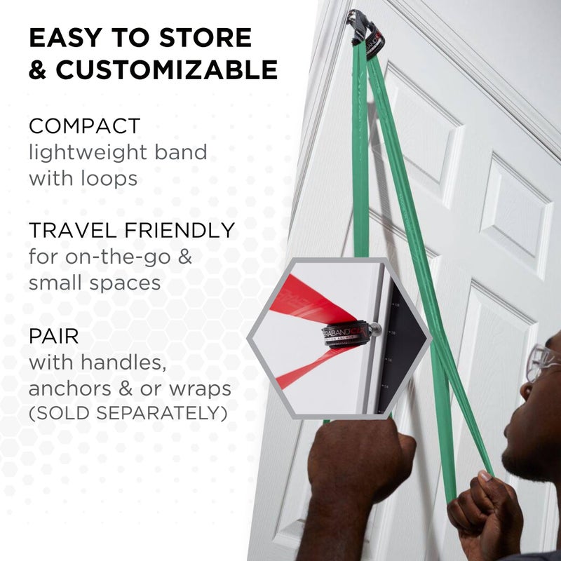 THERABAND CLX Resistance Band with Loops, 5-Foot Band, Green, Heavy, Non-Latex, Elastic Band for Exercise, Mobility & Rehab, Stretching, Home Workouts, Color-Coded for Easy Resistance Levels - Image 5