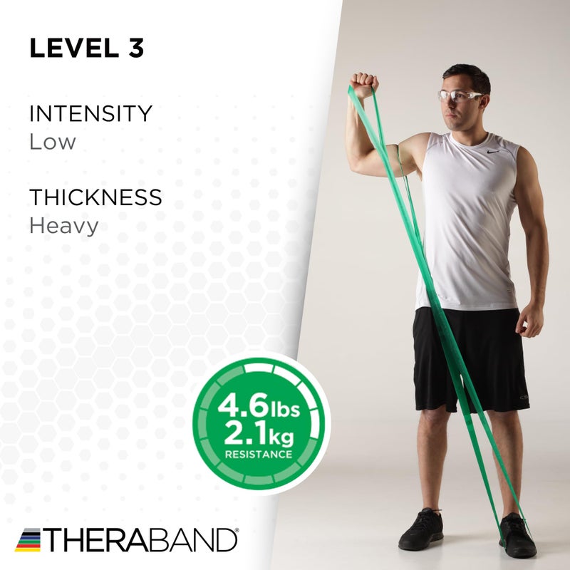 THERABAND CLX Resistance Band with Loops, 5-Foot Band, Green, Heavy, Non-Latex, Elastic Band for Exercise, Mobility & Rehab, Stretching, Home Workouts, Color-Coded for Easy Resistance Levels - Image 3
