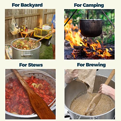 Ven-Trap Extra 24 Inch Large Beech Wood Stirring Paddle and 24 Inch Oval Spoon - Stirring Utensils for Cooking, Mixing, Home Brewing Stock Pots Cajun Crawfish, Seafood and Crab Pot Boil Accessories - Image 3