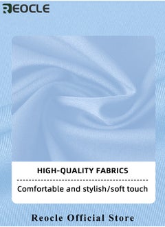 REOCLE Men's Business Slim Fit Shirt Official Long Sleeve Stretch Dress Shirt Wrinkle-Free Regular Fit Button Down Shirts  - Image 3