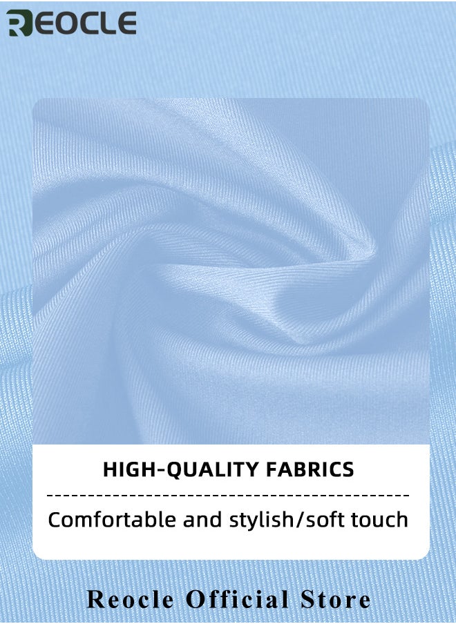 REOCLE - Men's Business Slim Fit Shirt Official Long Sleeve Stretch Dress Shirt Wrinkle-Free Regular Fit Button Down Shirts - Image 1