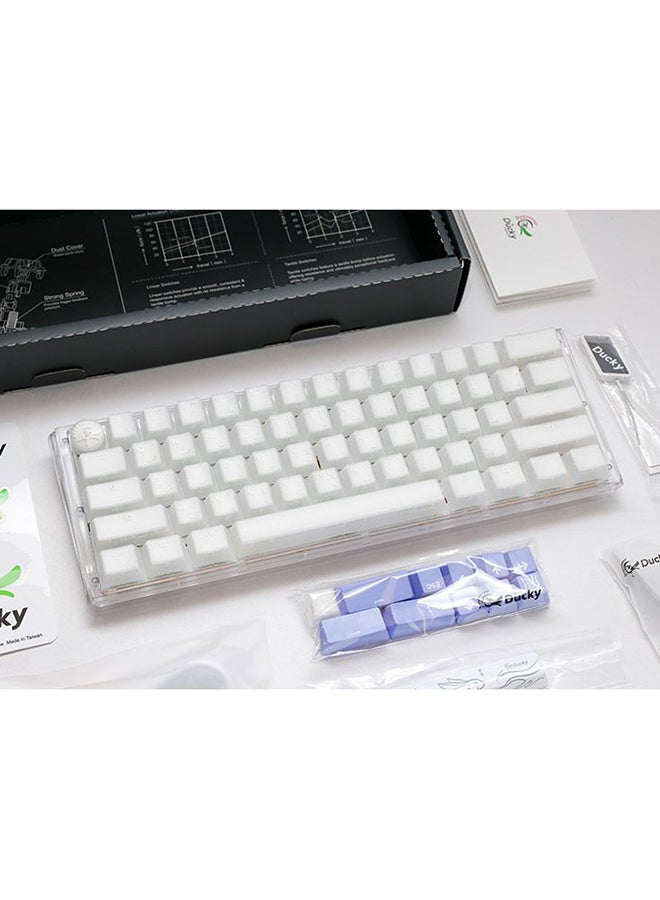 داكي Ducky One 3 Aura White Mini 60% Cherry Brown Switch - Image 5