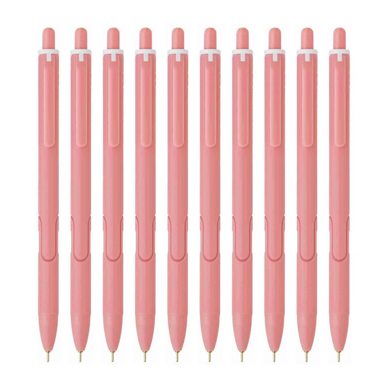 HAUSER XO RT Retractable Ball Pen | Sleek Matt Finish Pastel Shade Body & Minimalistic Design | Low Viscosity Ink With Ultra Durable Tip | Red Ink, Pack Of 10 - Image 1