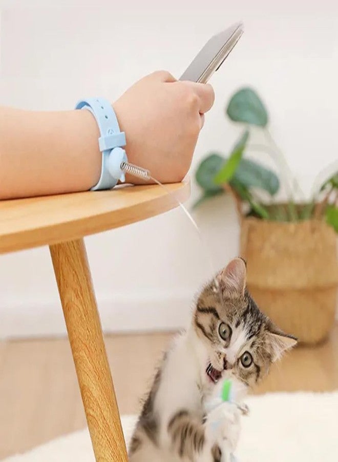 Shopipistic طوق سيليكون من Shopipistic Self-Hey، لعبة قطط مسلية، لعبة تفاعلية لقتل الملل، مزودة بعصا زنبركية من الفولاذ المقاوم للصدأ، طوق بدون استخدام اليدين، ريشة، وجرس - لون عشوائي - Image 2